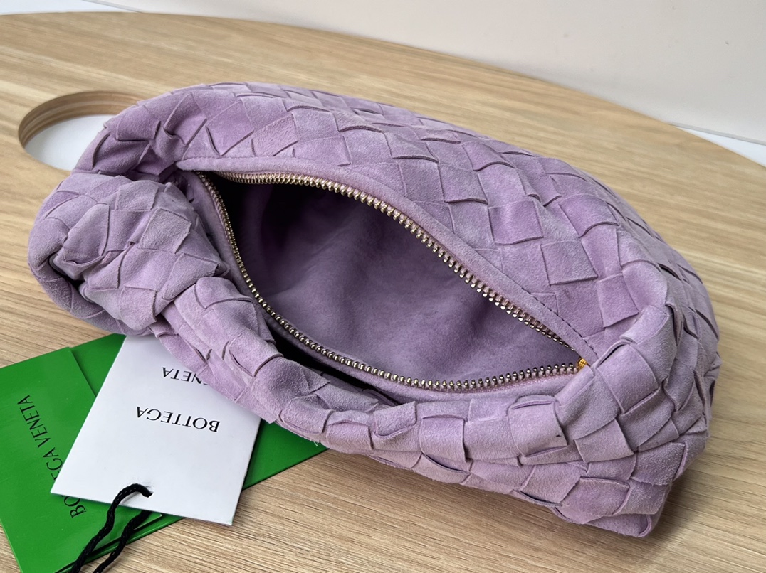 Bottega Veneta Mini Jodie Intrecciato Suede Top Handle Bag Thunder Pink