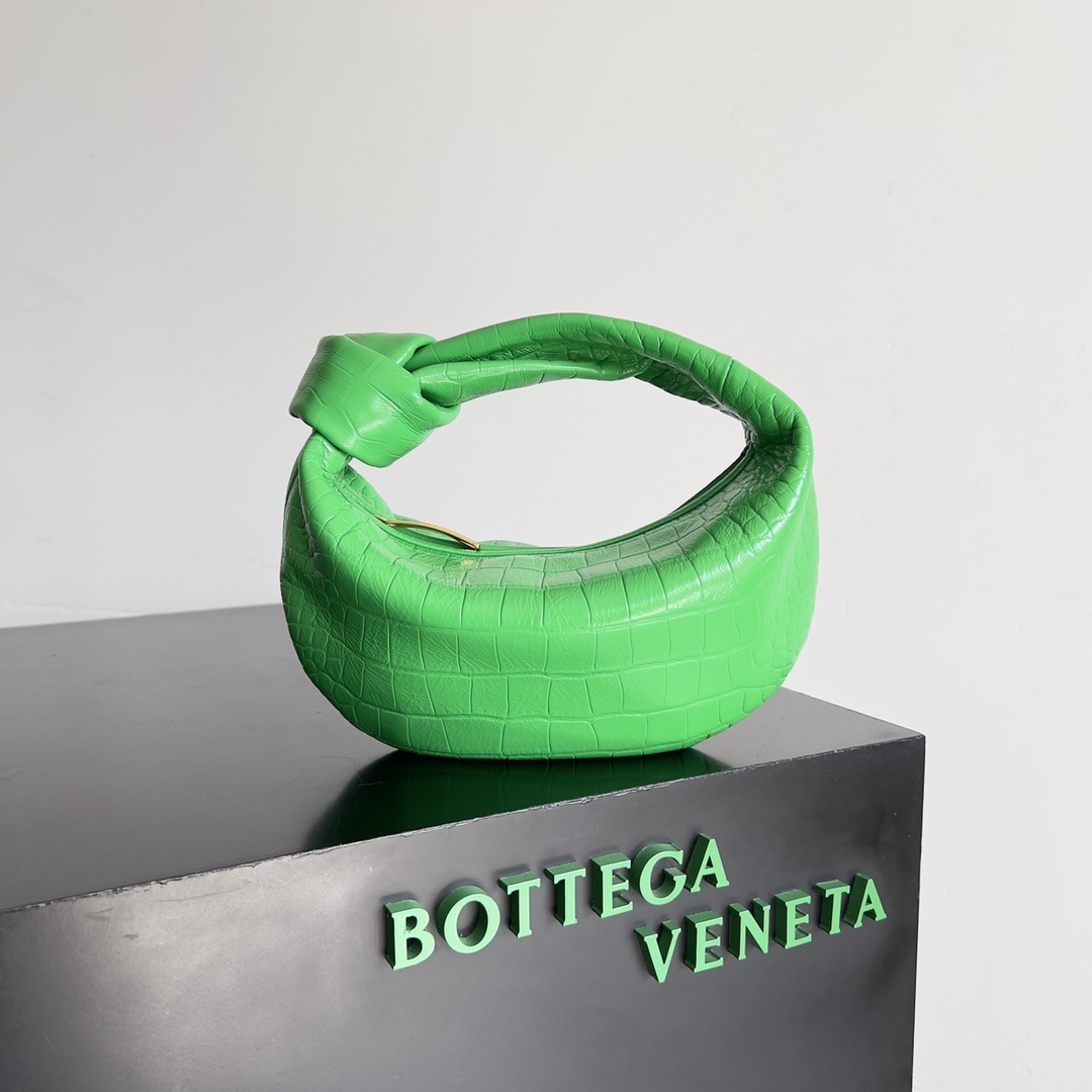 Bottega Veneta Mini Jodie Mini Alligator Leather top Handle Bag Green