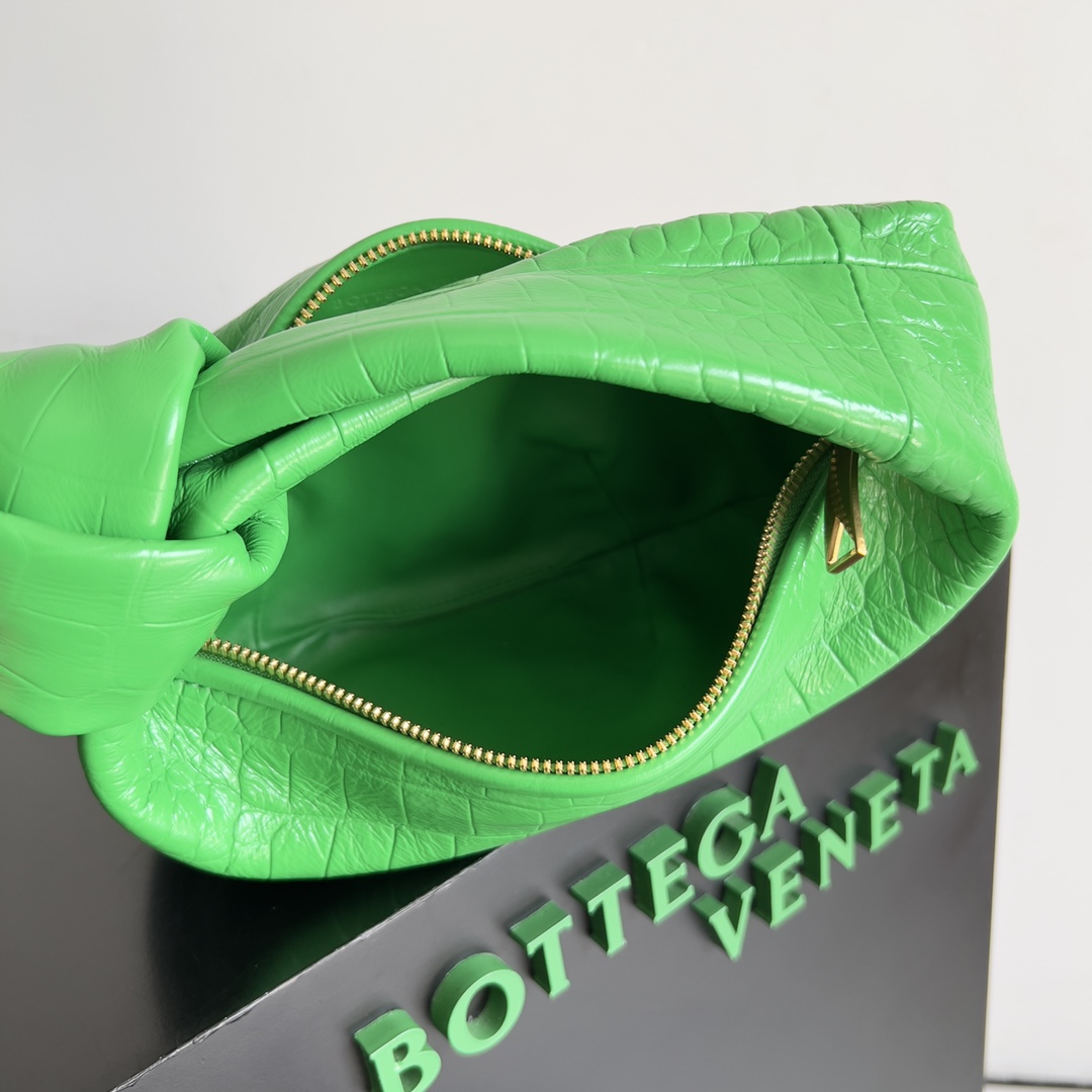 Bottega Veneta Mini Jodie Mini Alligator Leather top Handle Bag Green