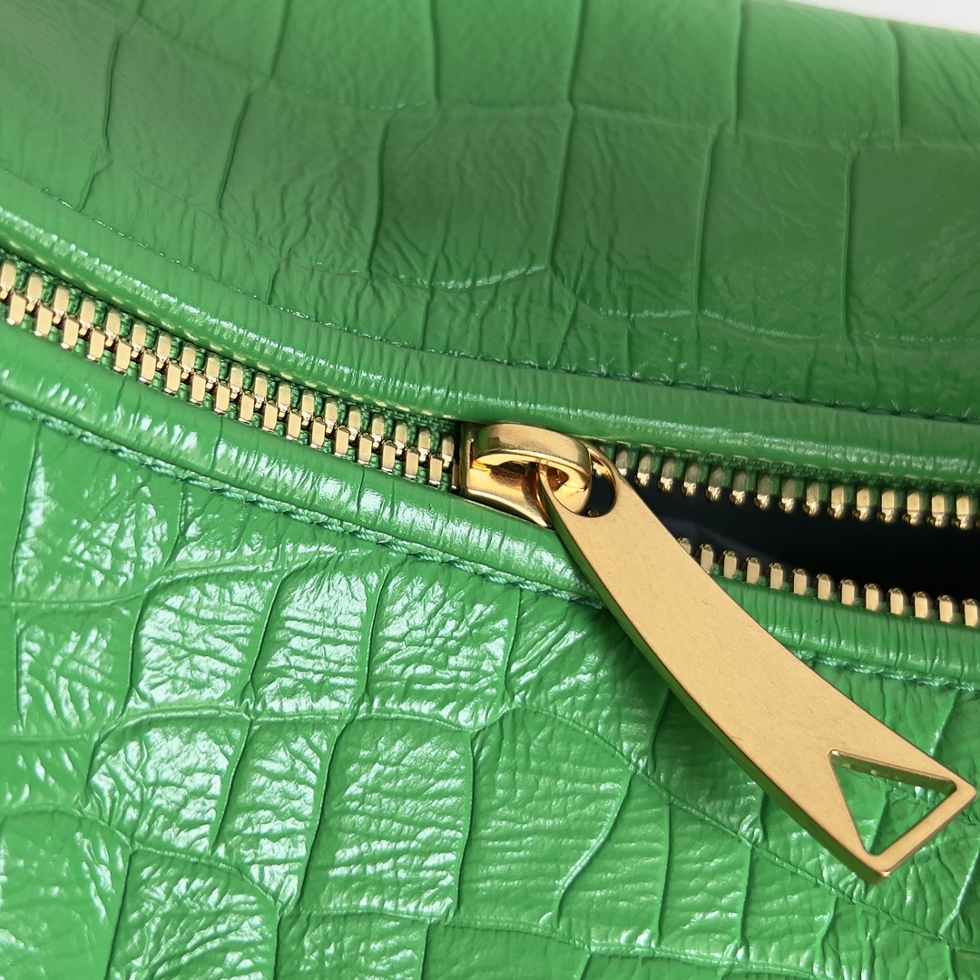 Bottega Veneta Mini Jodie Mini Alligator Leather top Handle Bag Green