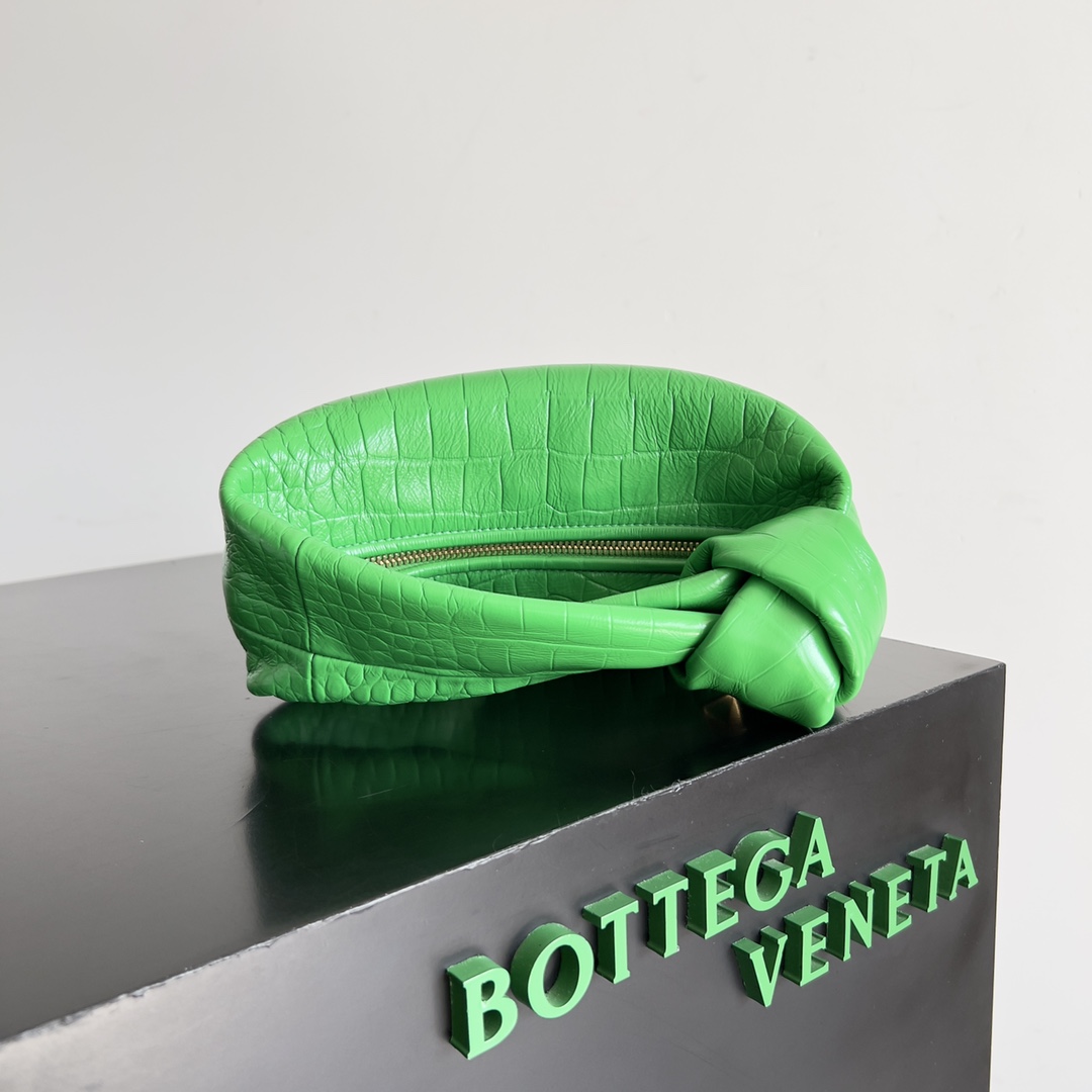 Bottega Veneta Mini Jodie Mini Alligator Leather top Handle Bag Green