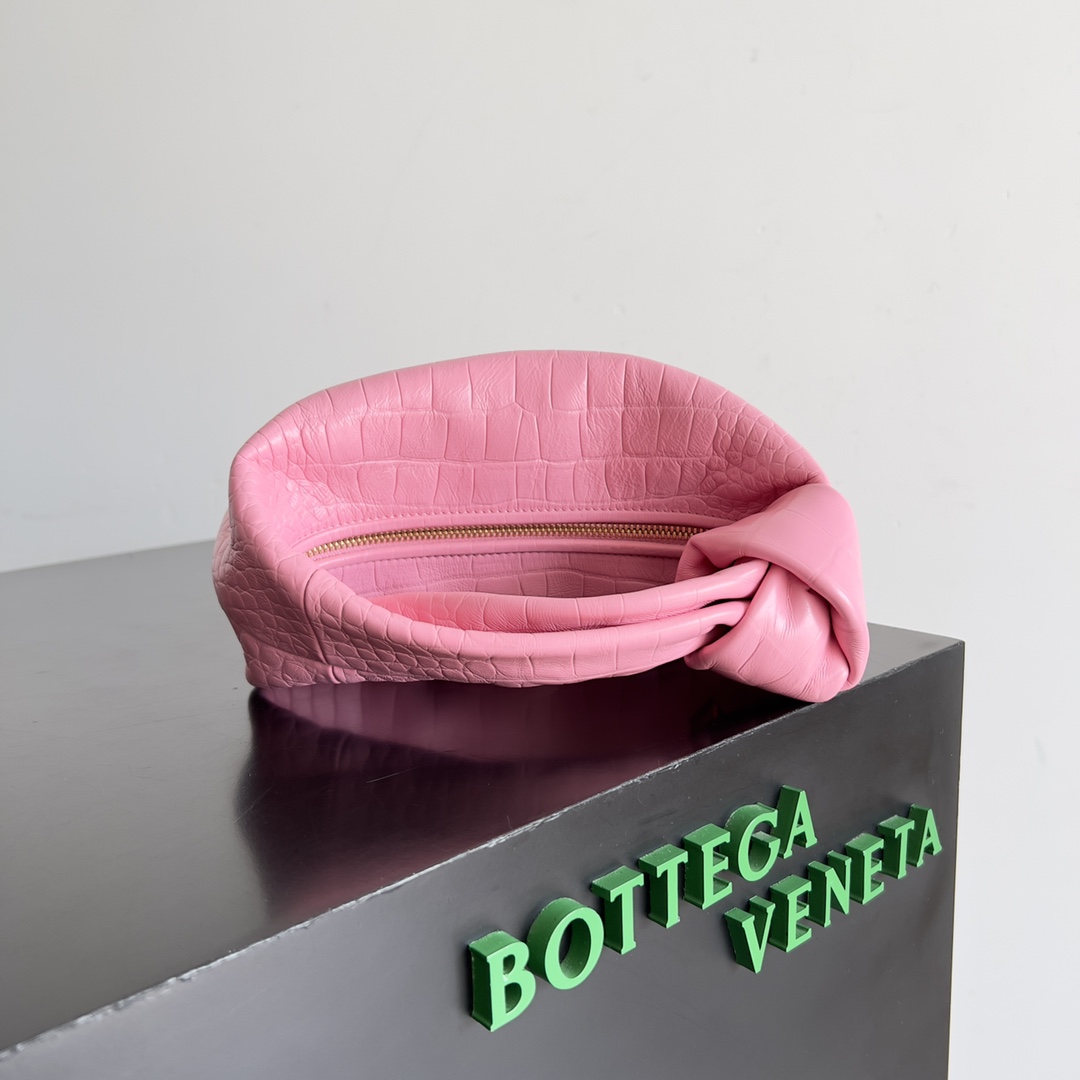 Bottega Veneta Mini Jodie Mini Alligator Leather top Handle Bag Pink