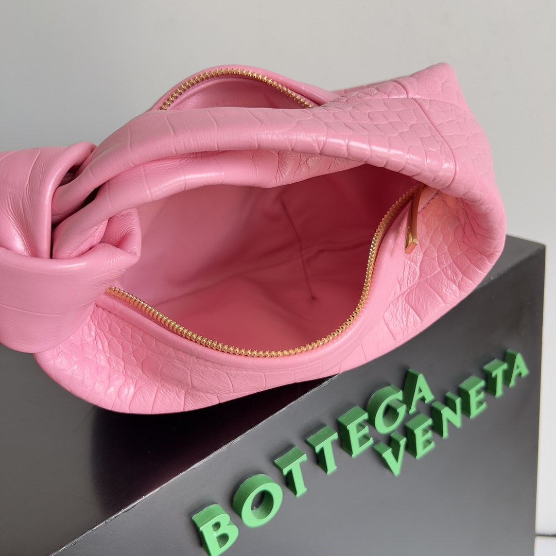 Bottega Veneta Mini Jodie Mini Alligator Leather top Handle Bag Pink