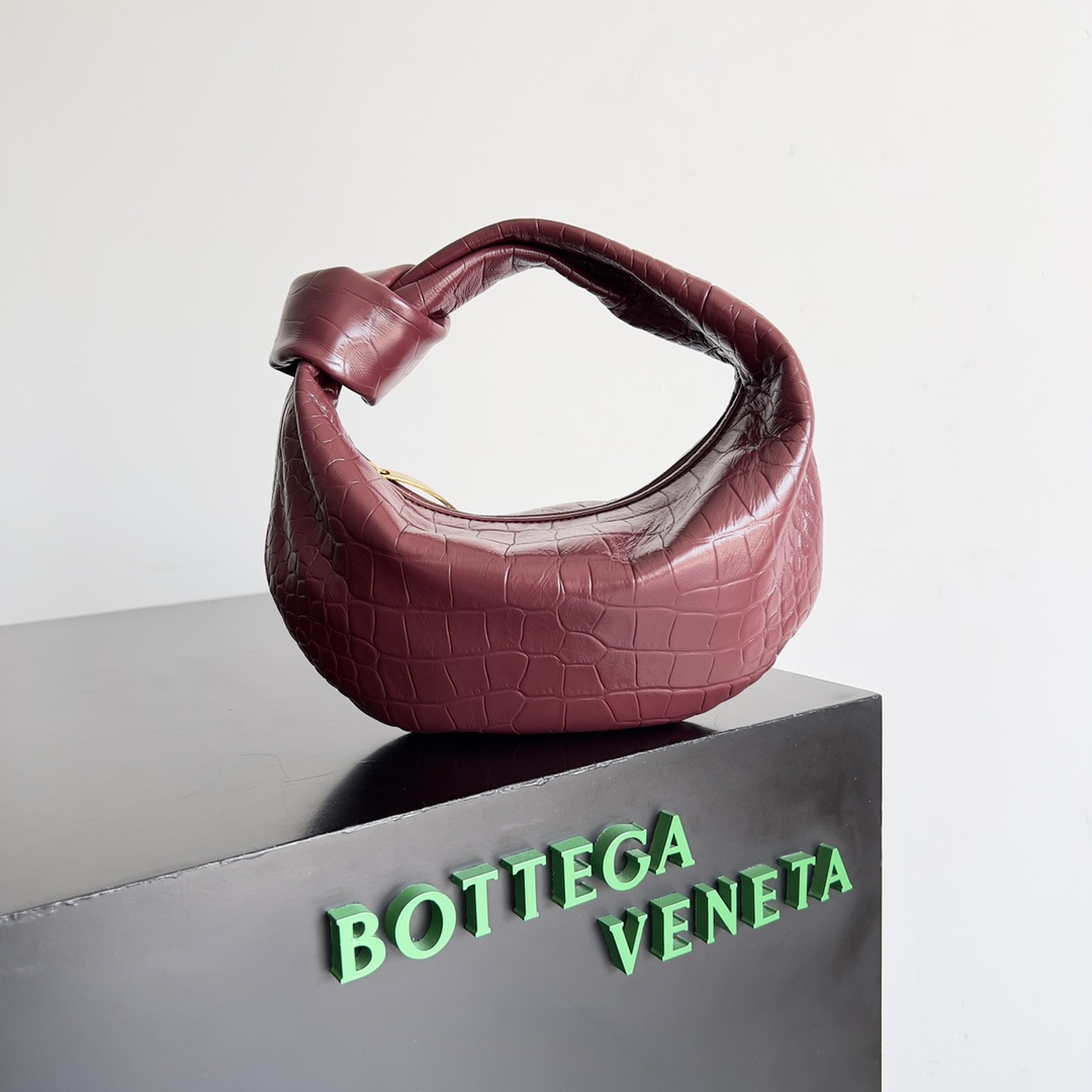 Bottega Veneta Mini Jodie Mini Alligator Leather top Handle Bag Red