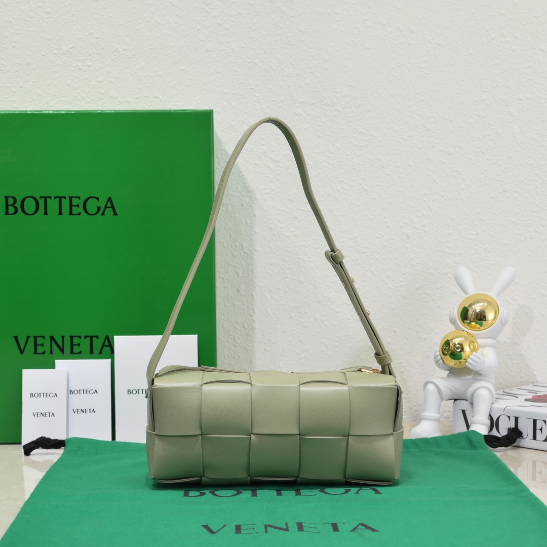 Bottega Veneta Small Brick Cassette intreccio leather Shoulder Bag Sage