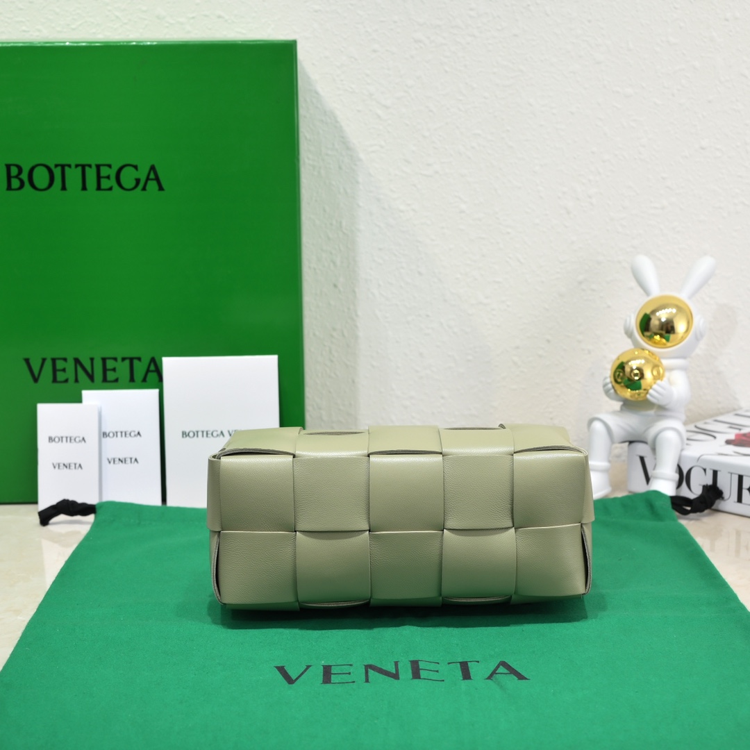 Bottega Veneta Small Brick Cassette intreccio leather Shoulder Bag Sage