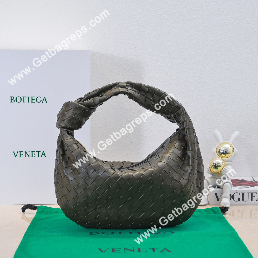 Bottega Veneta Small Jodie Shoulder Bag in Supple Intrecciato Leather 36cm Brown