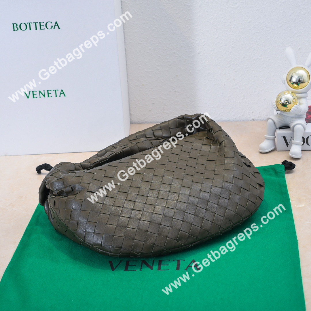 Bottega Veneta Small Jodie Shoulder Bag in Supple Intrecciato Leather 36cm Brown