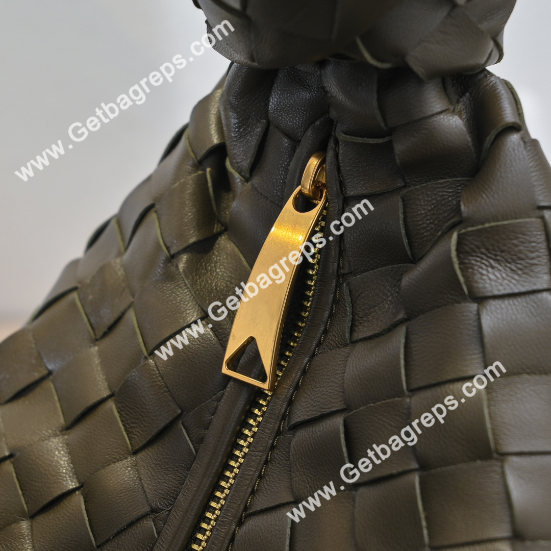 Bottega Veneta Small Jodie Shoulder Bag in Supple Intrecciato Leather 36cm Brown