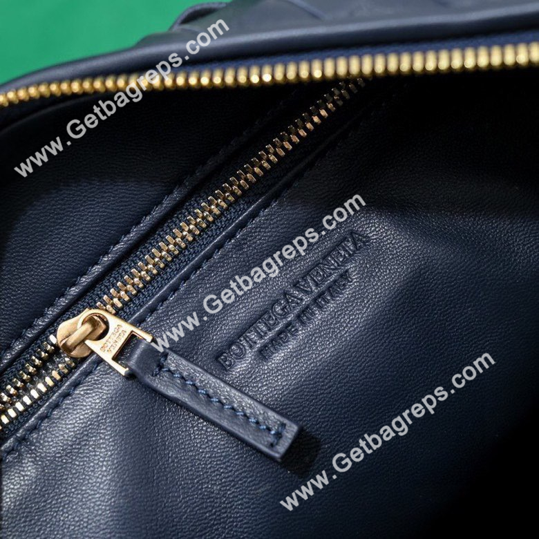 Bottega Veneta Small Jodie Shoulder Bag in Supple Intrecciato Leather 36cm Dark Blue