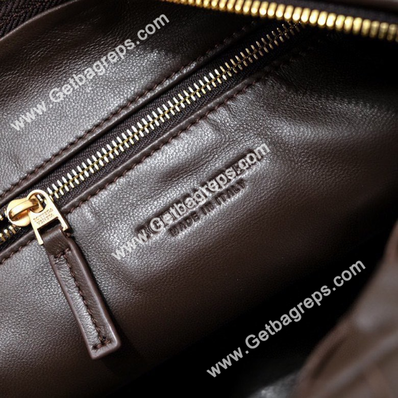 Bottega Veneta Small Jodie Shoulder Bag in Supple Intrecciato Leather 36cm Dark Coffee