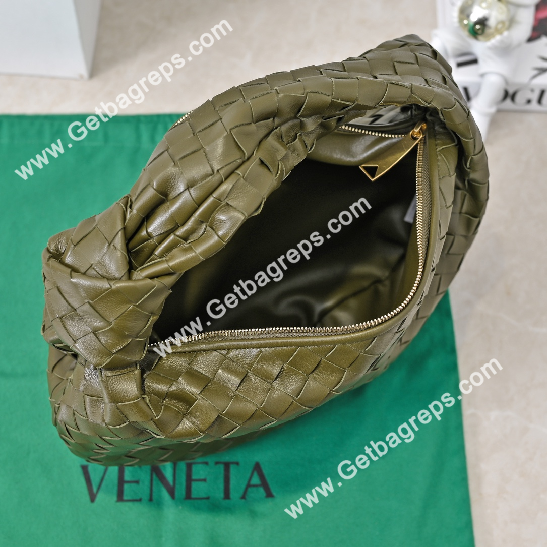 Bottega Veneta Small Jodie Shoulder Bag in Supple Intrecciato Leather 36cm Dark Green