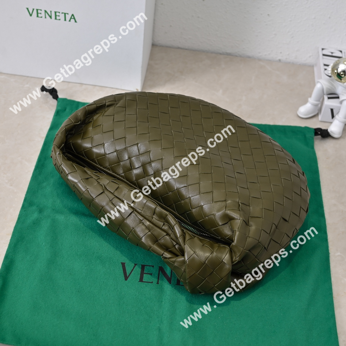 Bottega Veneta Small Jodie Shoulder Bag in Supple Intrecciato Leather 36cm Dark Green