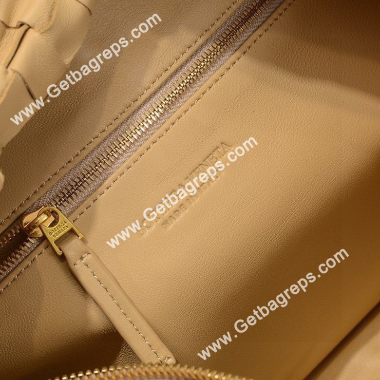 Bottega Veneta Small Jodie Shoulder Bag in Supple Intrecciato Leather 36cm Light Yellow