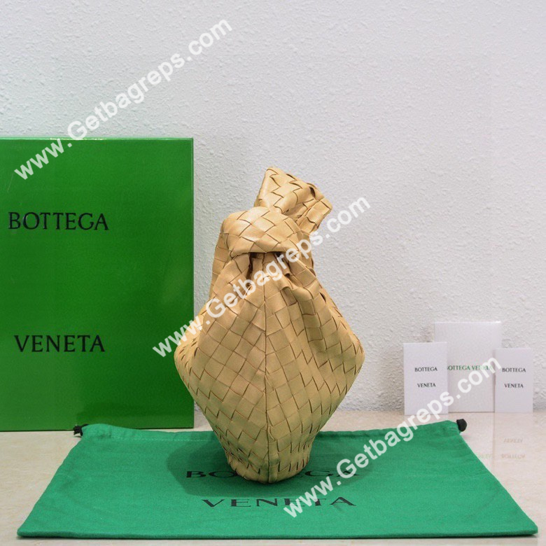 Bottega Veneta Small Jodie Shoulder Bag in Supple Intrecciato Leather 36cm Light Yellow