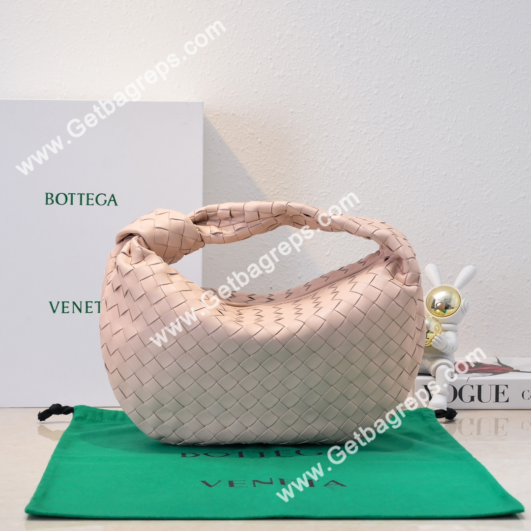 Bottega Veneta Small Jodie Shoulder Bag in Supple Intrecciato Leather 36cm Pink