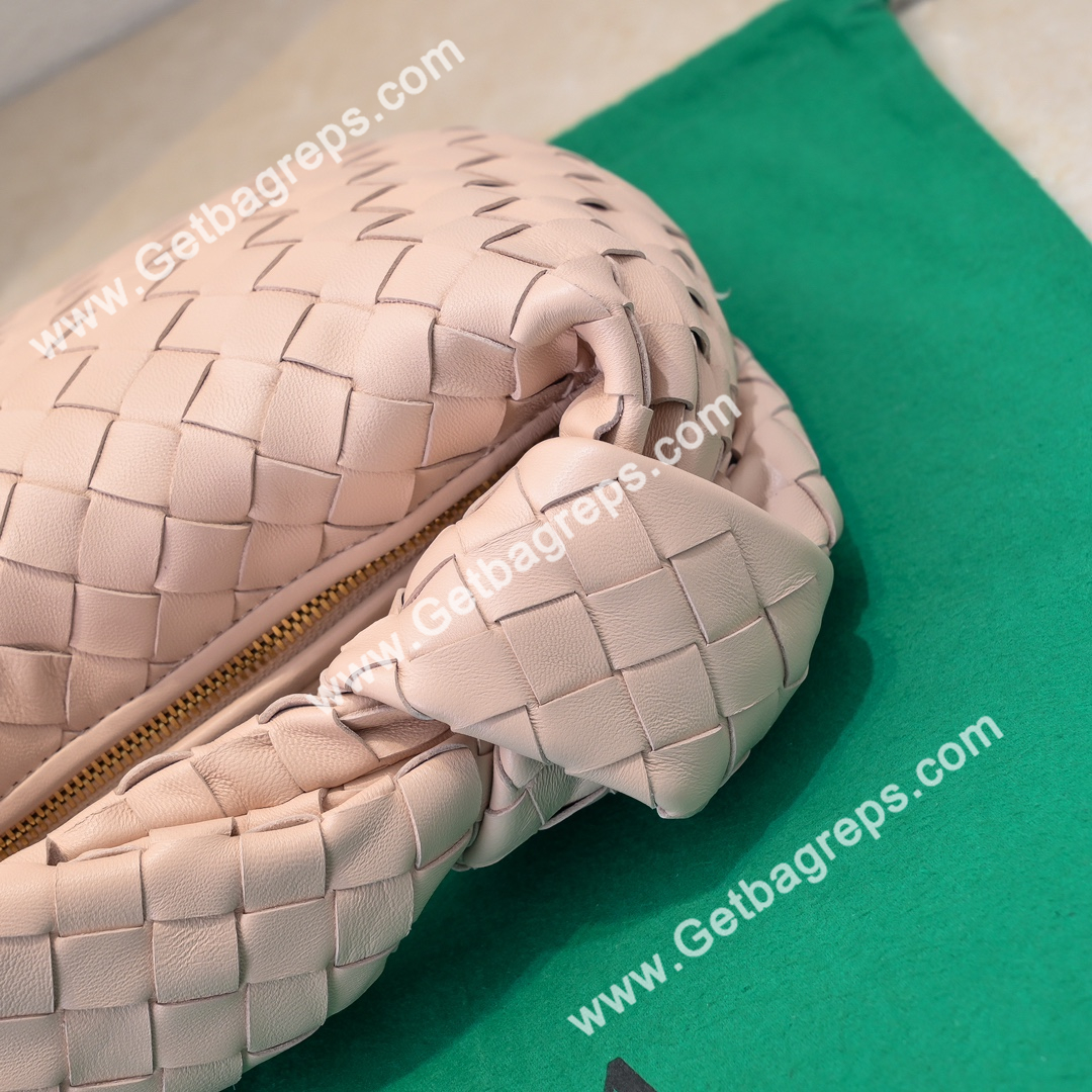 Bottega Veneta Small Jodie Shoulder Bag in Supple Intrecciato Leather 36cm Pink