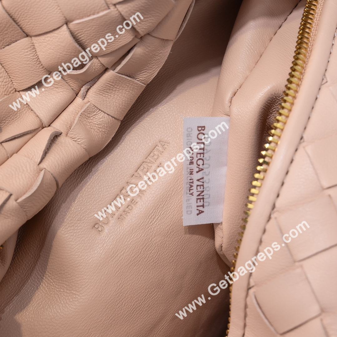 Bottega Veneta Small Jodie Shoulder Bag in Supple Intrecciato Leather 36cm Pink