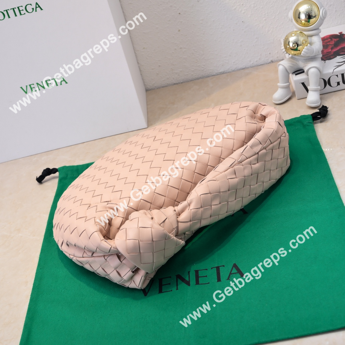 Bottega Veneta Small Jodie Shoulder Bag in Supple Intrecciato Leather 36cm Pink