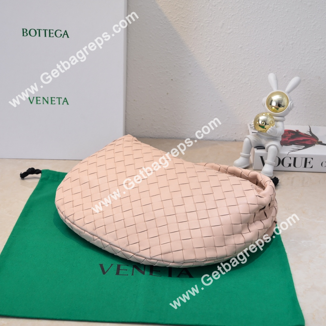 Bottega Veneta Small Jodie Shoulder Bag in Supple Intrecciato Leather 36cm Pink