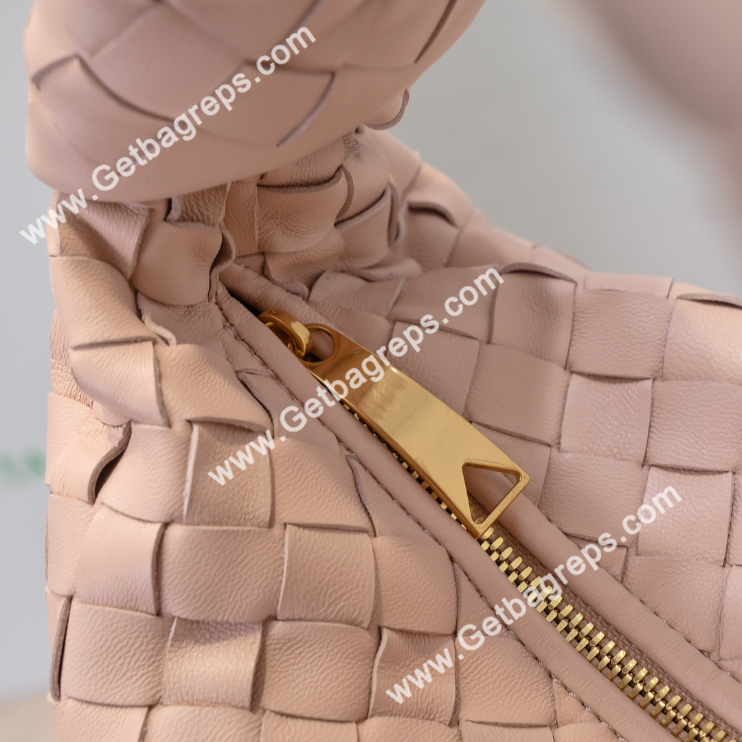 Bottega Veneta Small Jodie Shoulder Bag in Supple Intrecciato Leather 36cm Pink