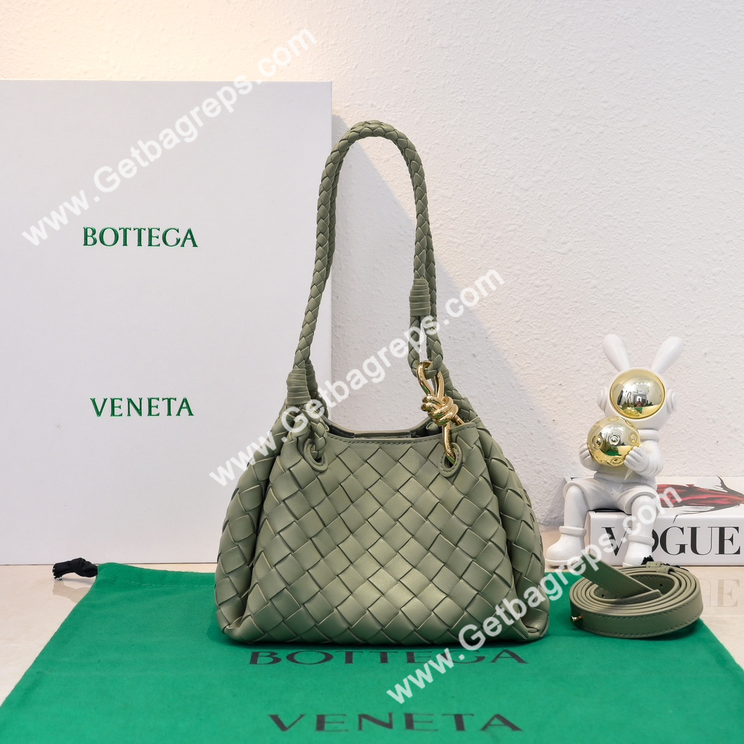Bottega Veneta Small Parachute Shoulder bag in supple Intrecciato Leather Green