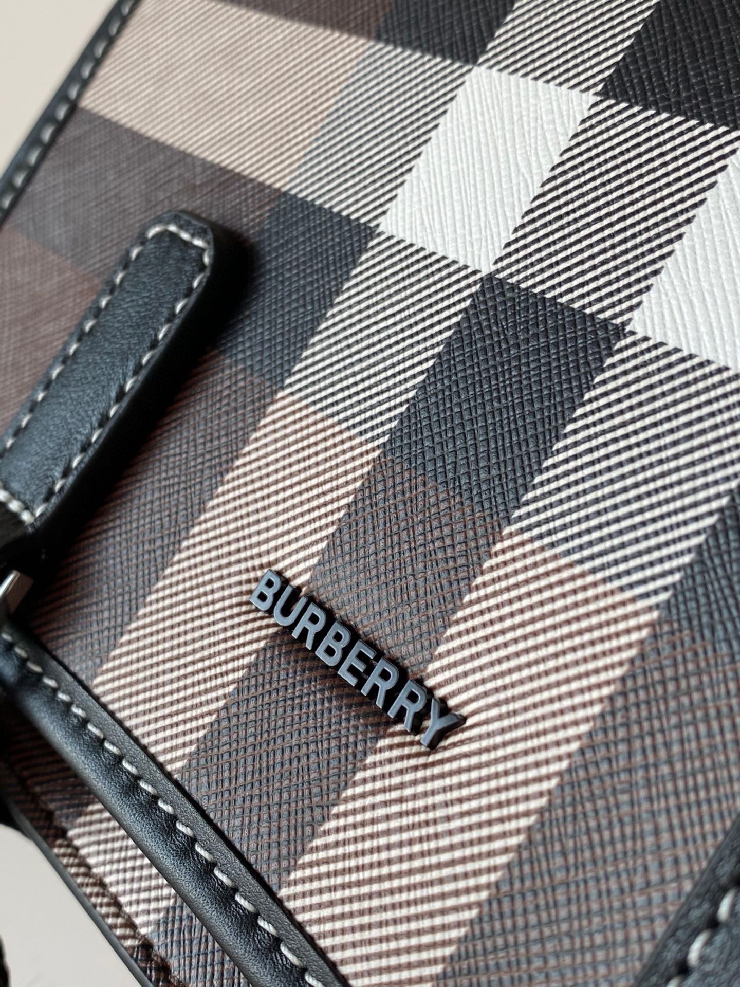 Burberry Men Crossbody Bags Check Print and Leather Messenger Bag