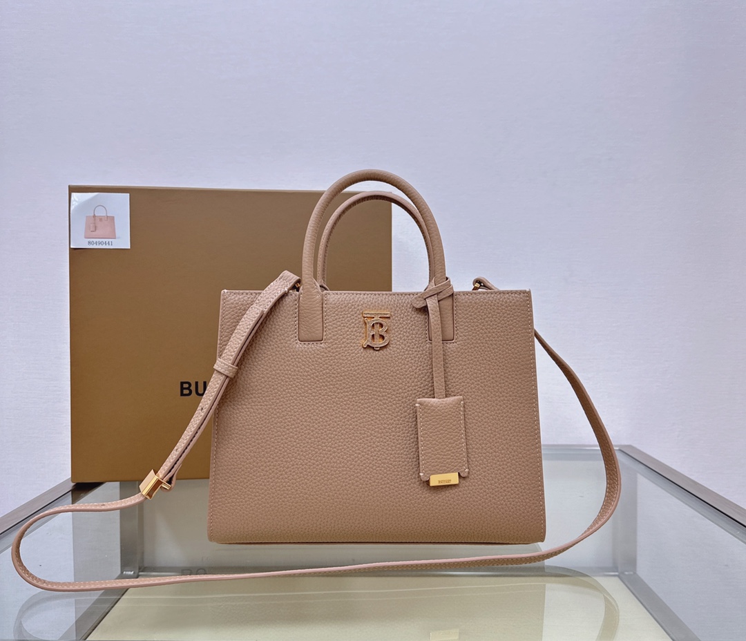 Burberry Mini Frances Bag Thomas Burberry Monogram Two-tone Grainy Calf Leather Apricot