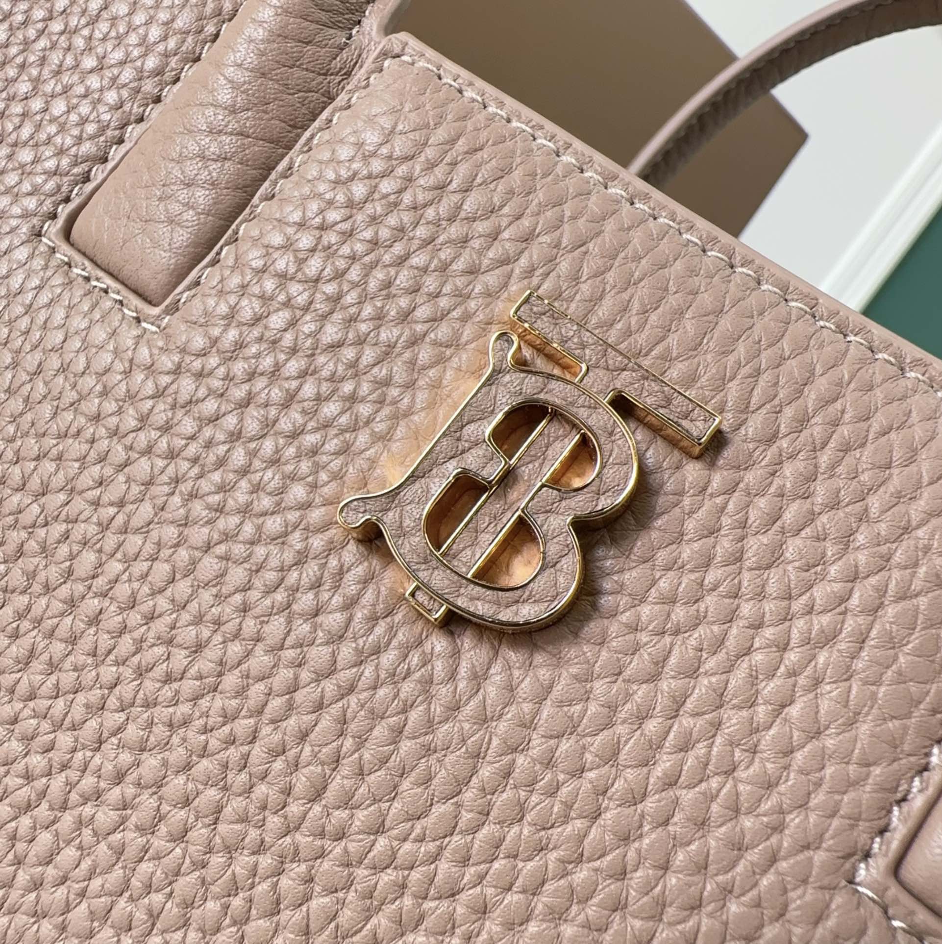 Burberry Mini Frances Bag Thomas Burberry Monogram Two-tone Grainy Calf Leather Apricot