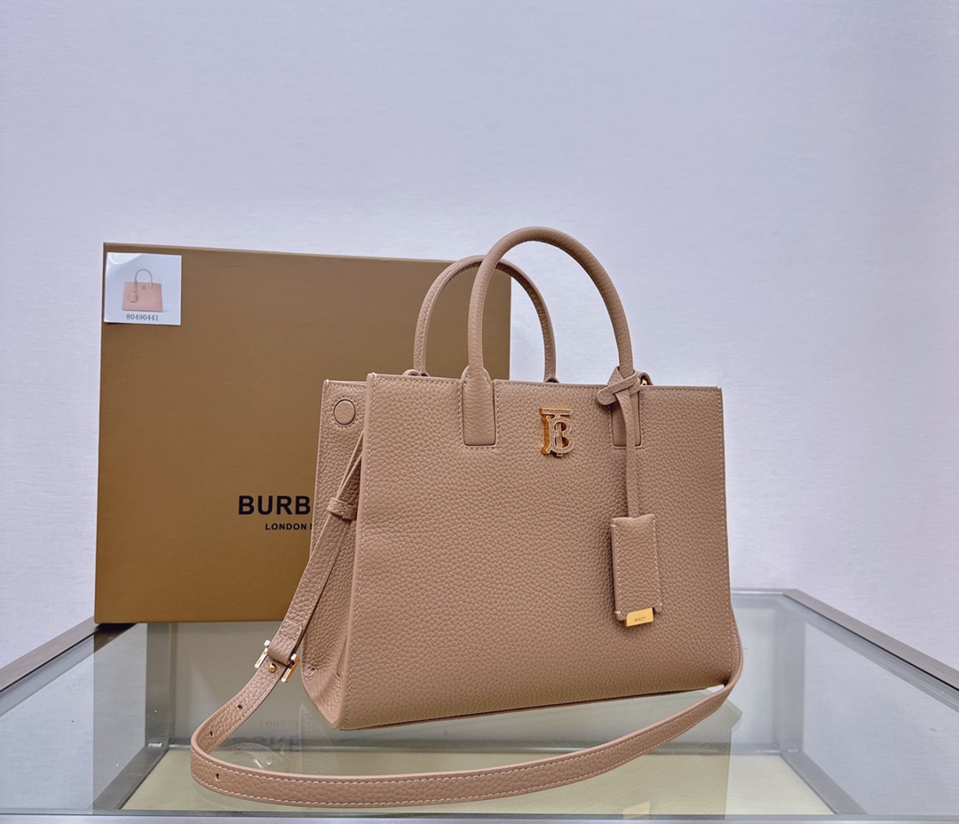 Burberry Mini Frances Bag Thomas Burberry Monogram Two-tone Grainy Calf Leather Apricot