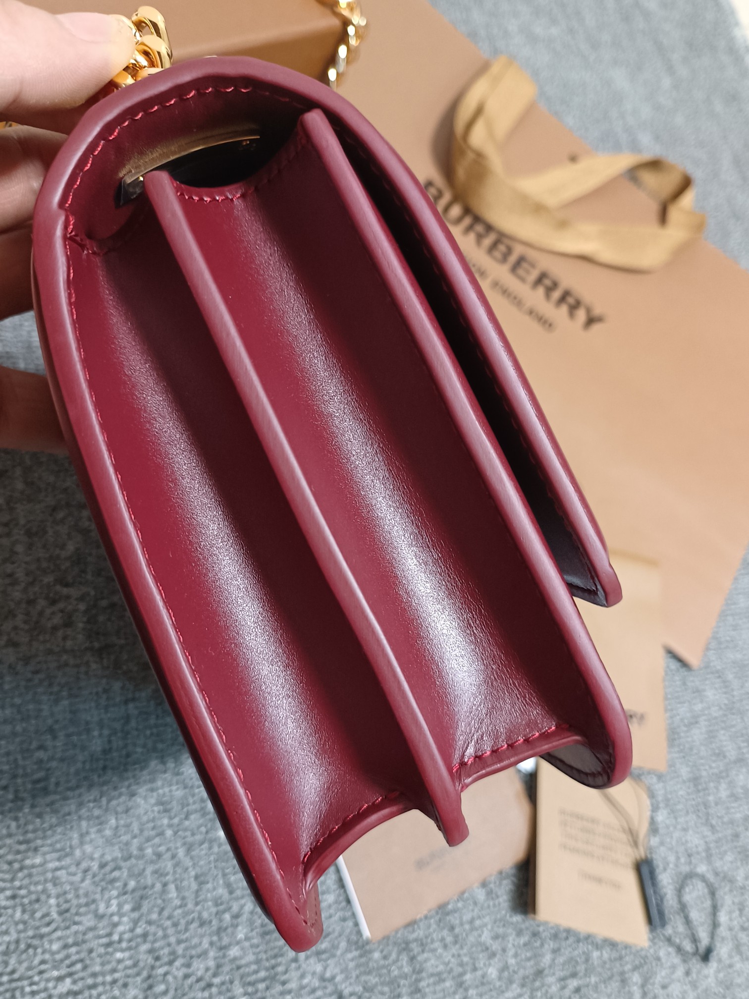 Burberry Mini TB Shoulder Bag Red Calf Leather