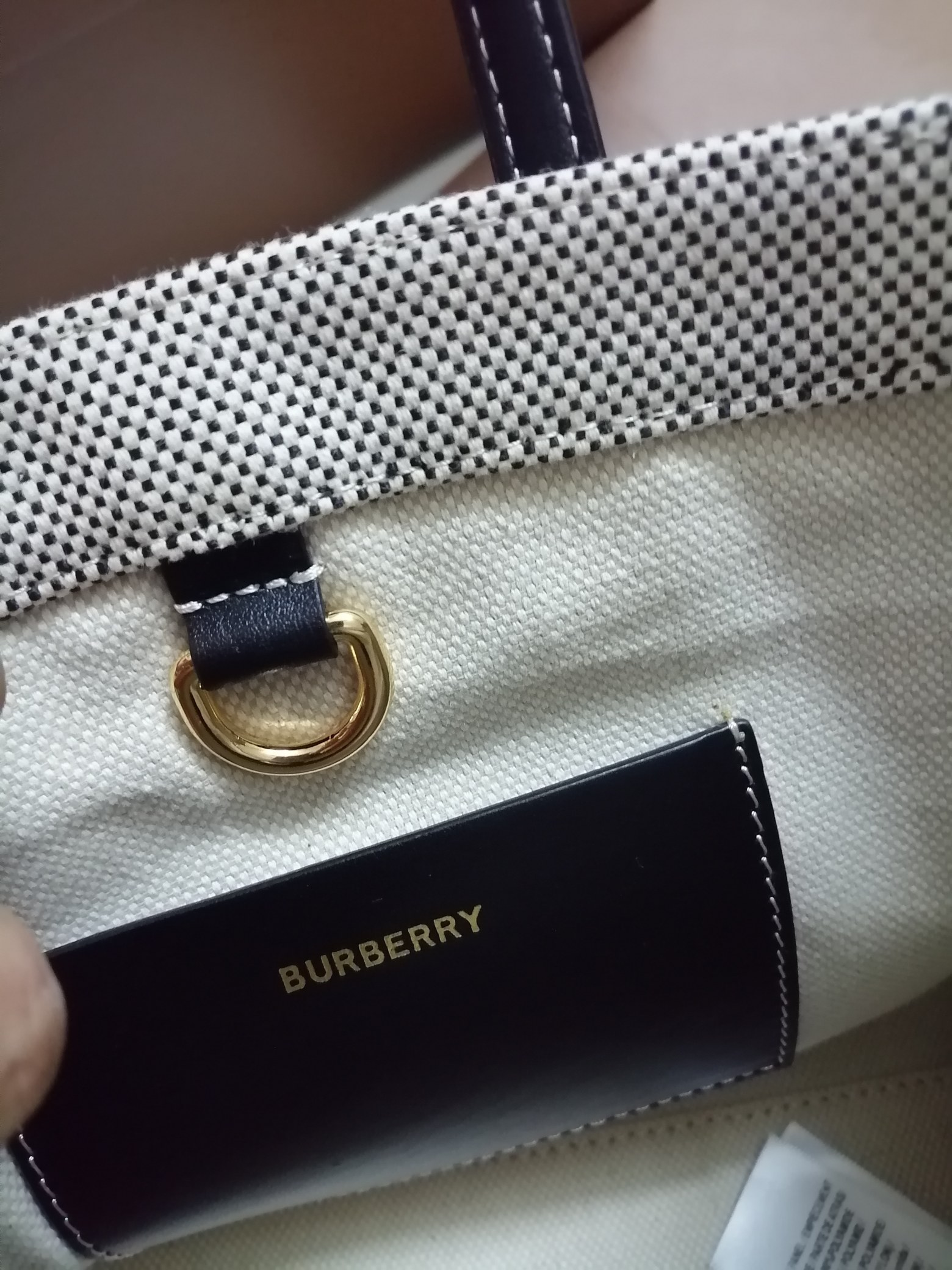 Burberry Mini Two-tone Canvas and Leather Freya Tote Black