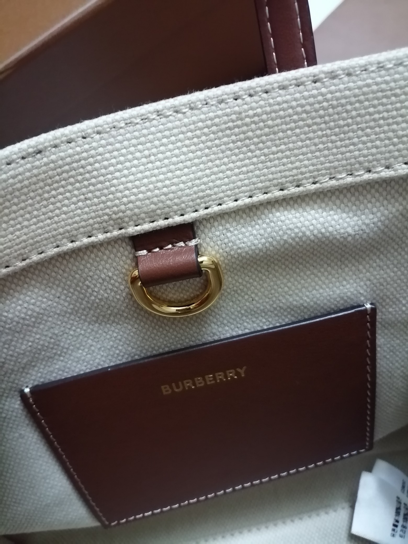 Burberry Mini Two-tone Canvas and Leather Freya Tote