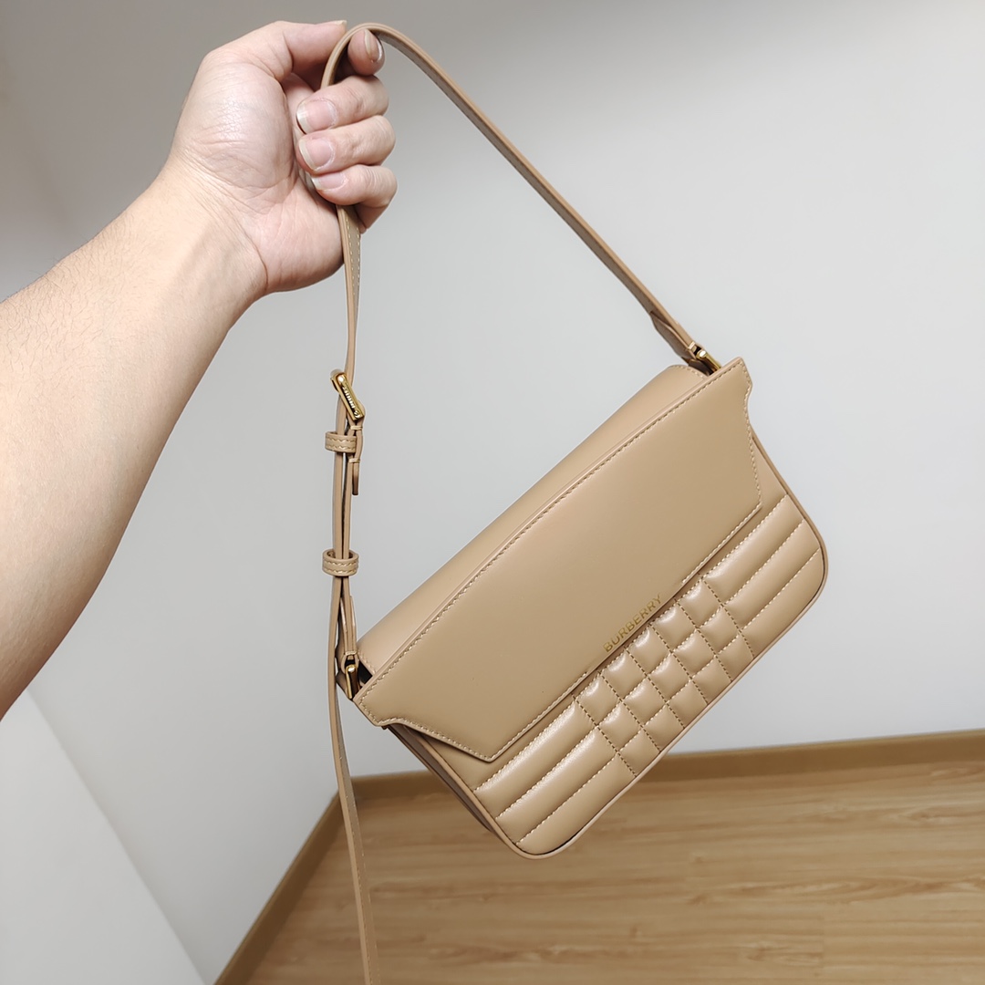 Burberry Small Crossbody Bag Beige Leather 520345