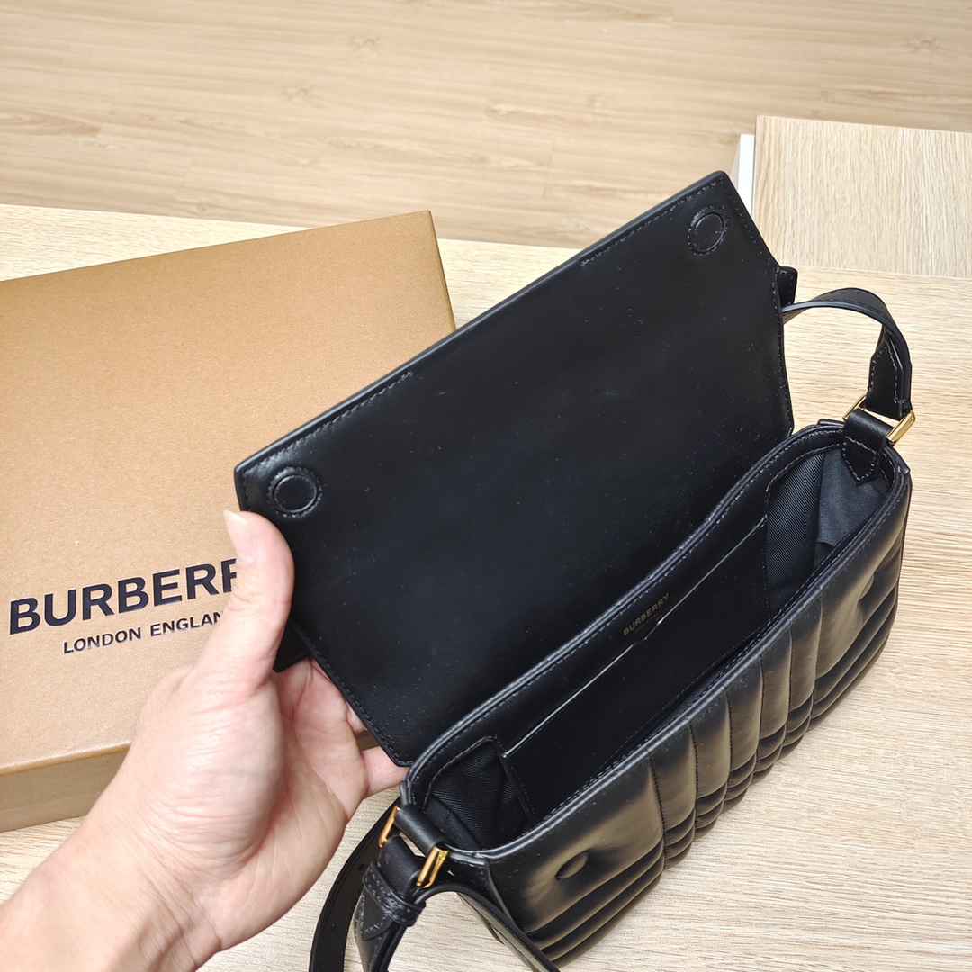 Burberry Small Crossbody Bag Black Leather 520345