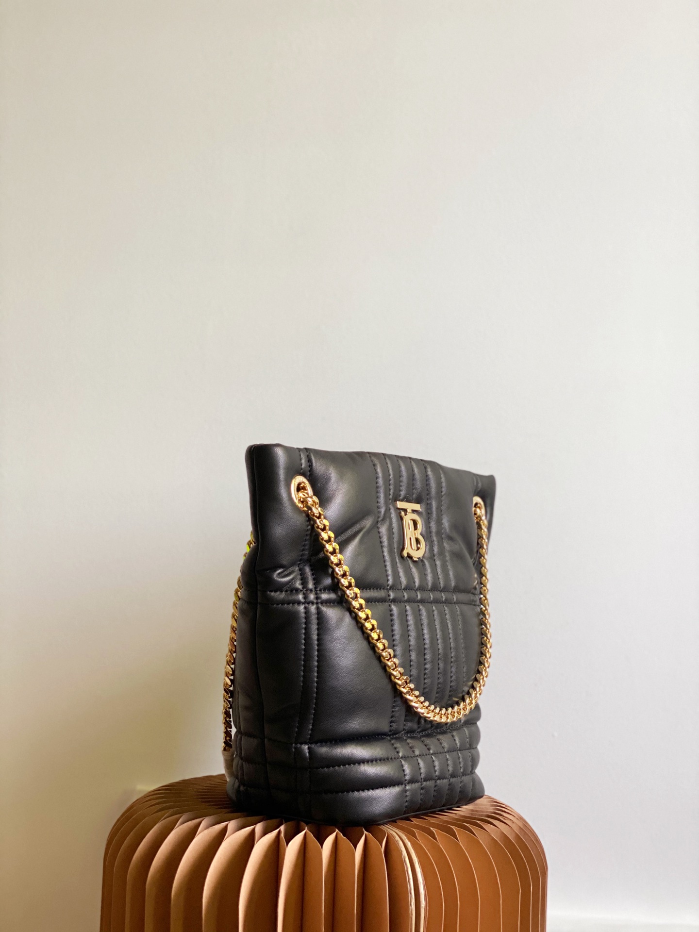 Burberry Small Quilted Lambskin Lola Bucket Bag Maple Blown