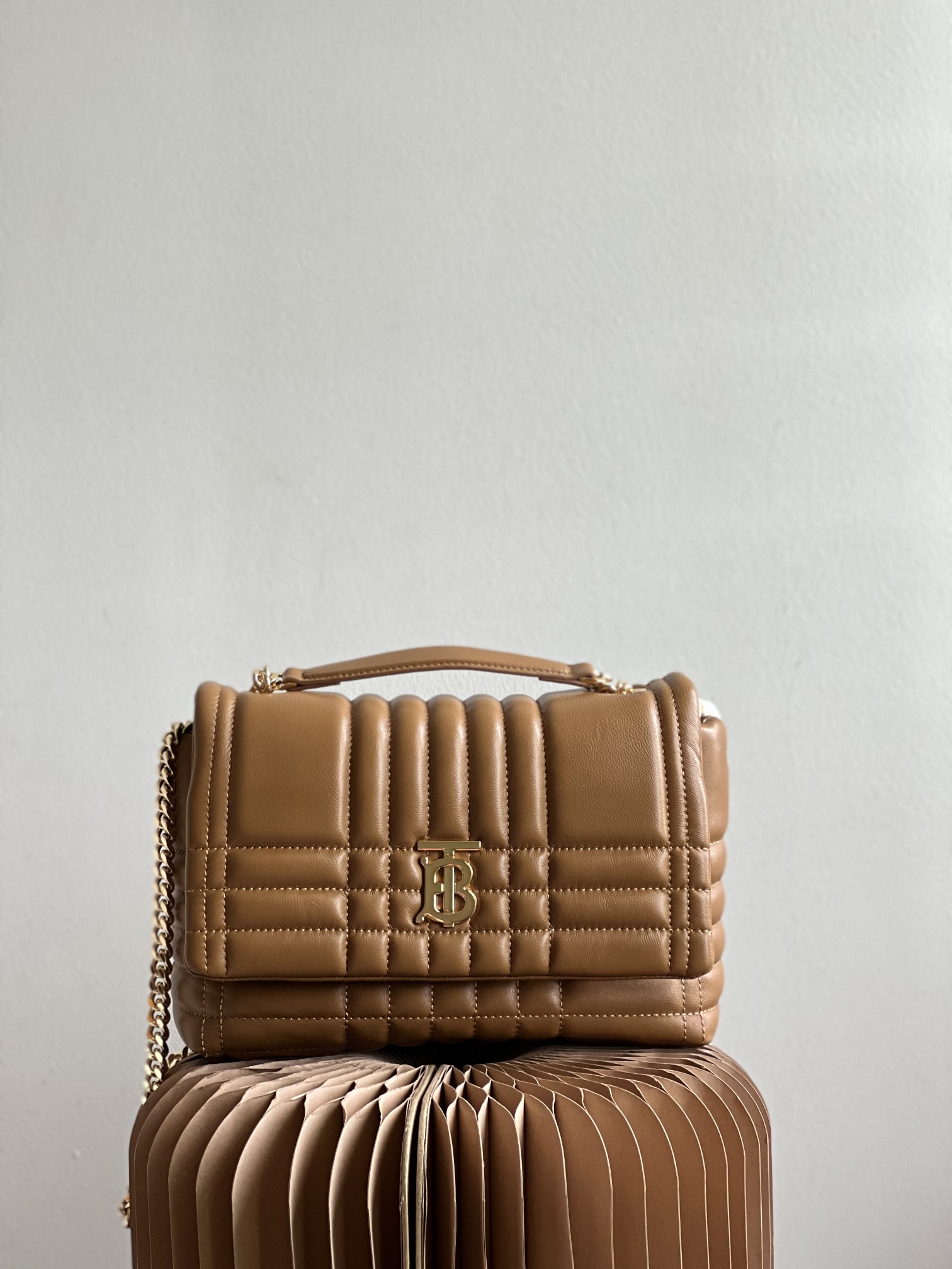 Burberry Small Quilted Lambskin Lola Satchel Brown