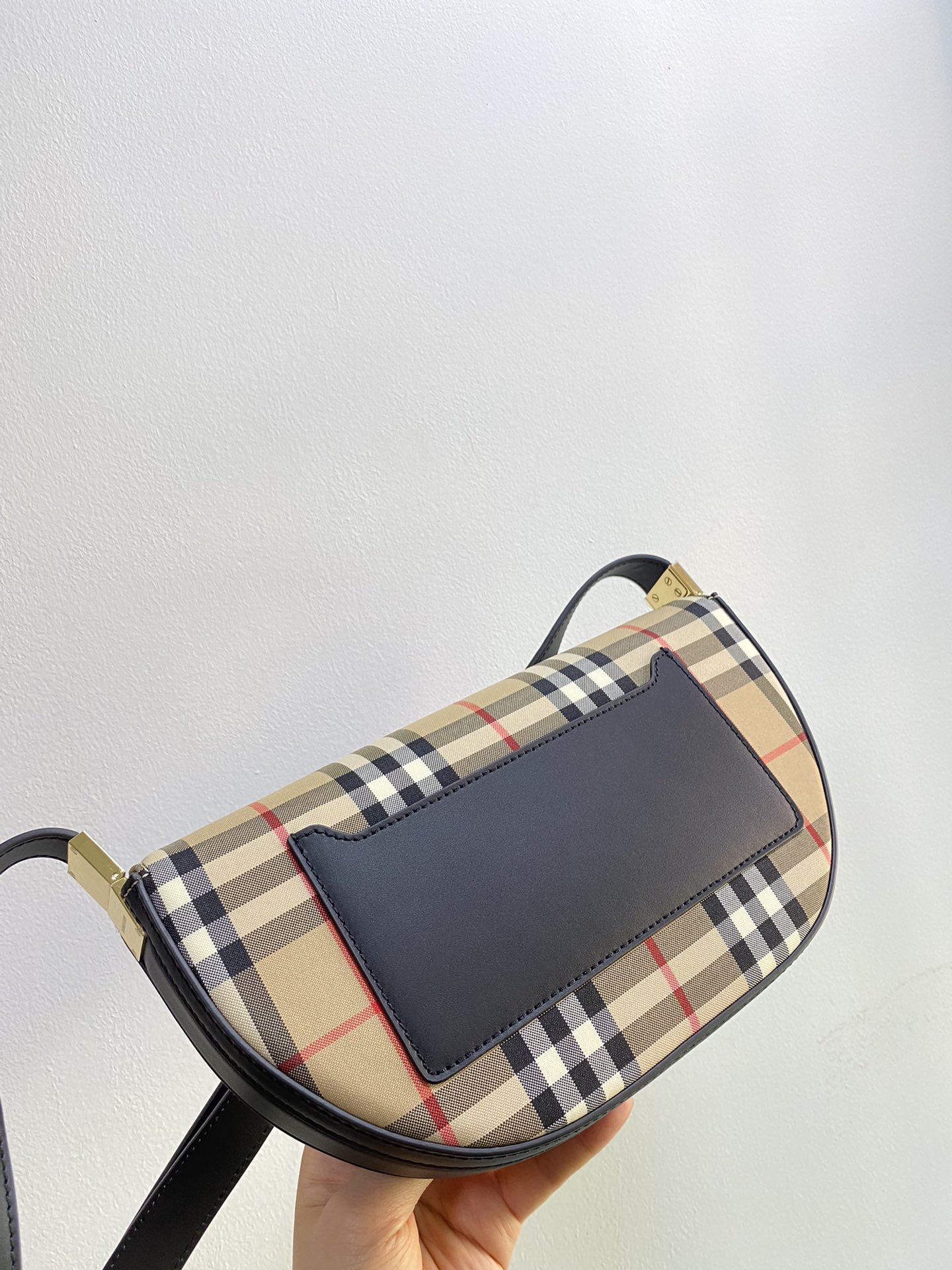 Burberry Two-tone Check Leather Small Olympia Bag