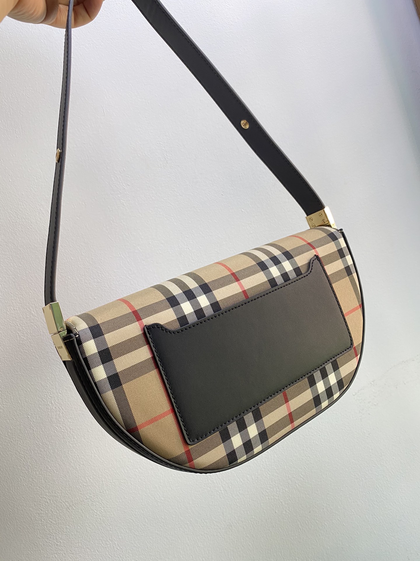 Burberry Two-tone Check Leather Small Olympia Bag