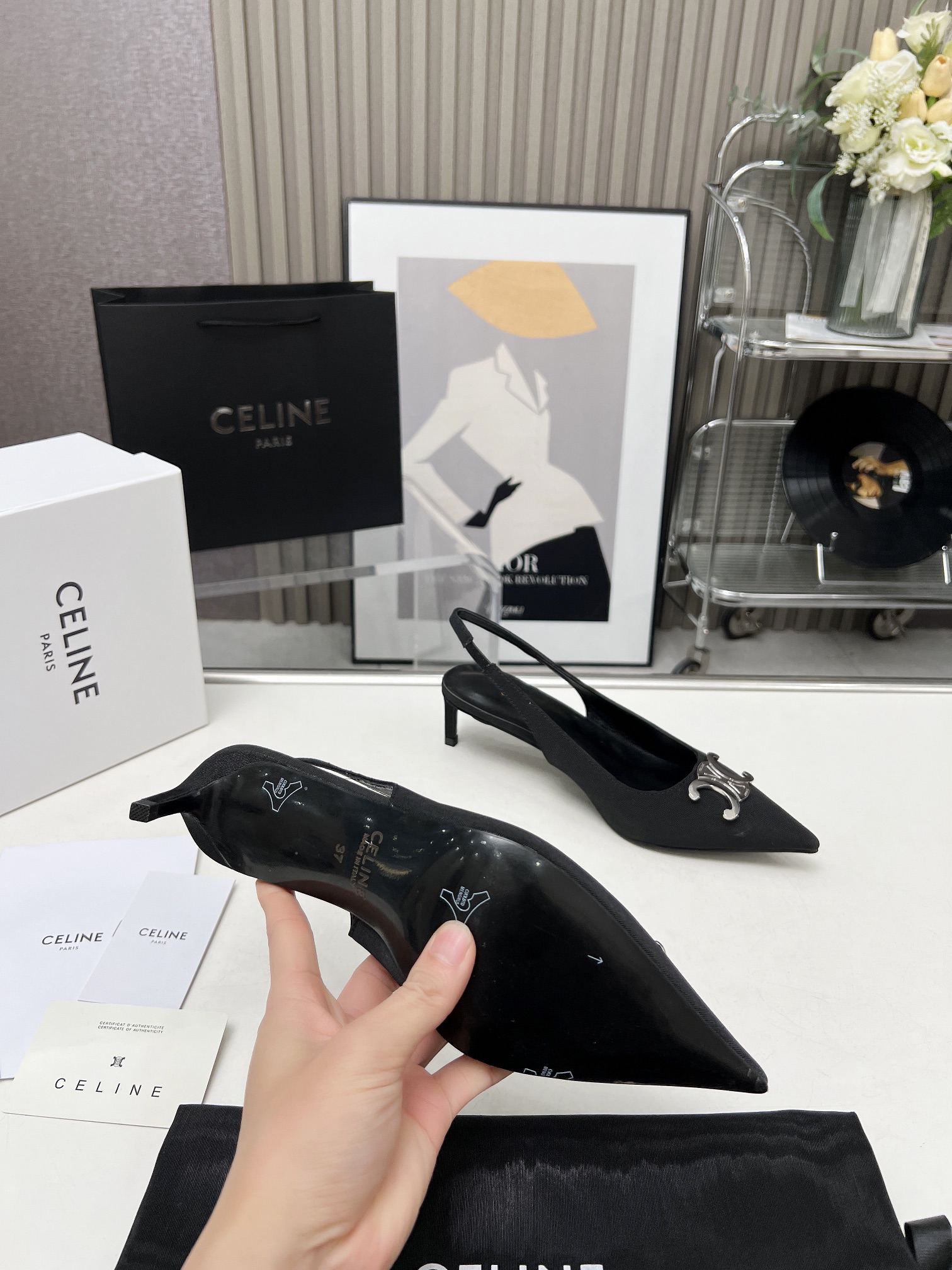 Celine Alma Triomphe Slingback in Glossy-0005