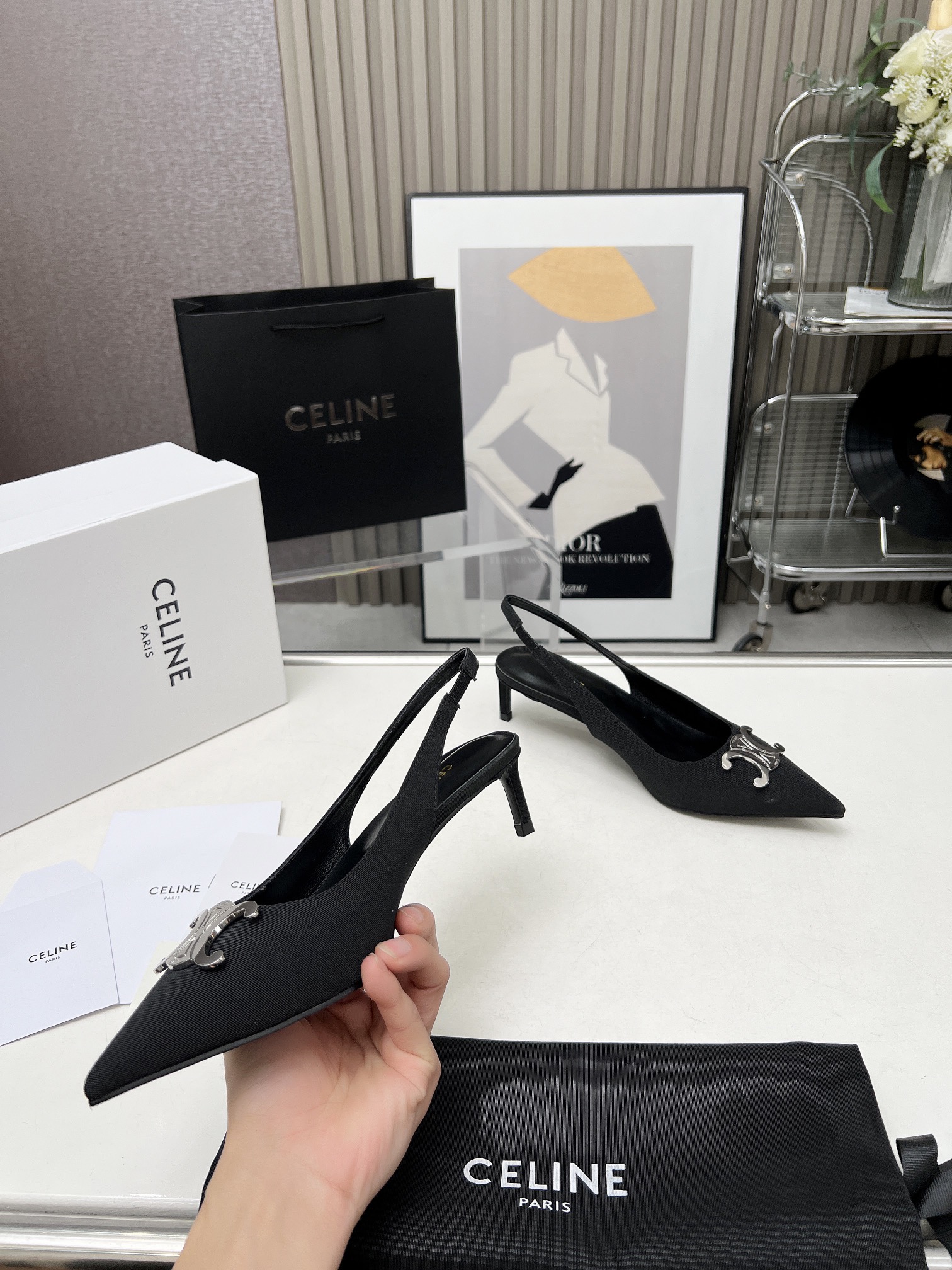 Celine Alma Triomphe Slingback in Glossy-0005