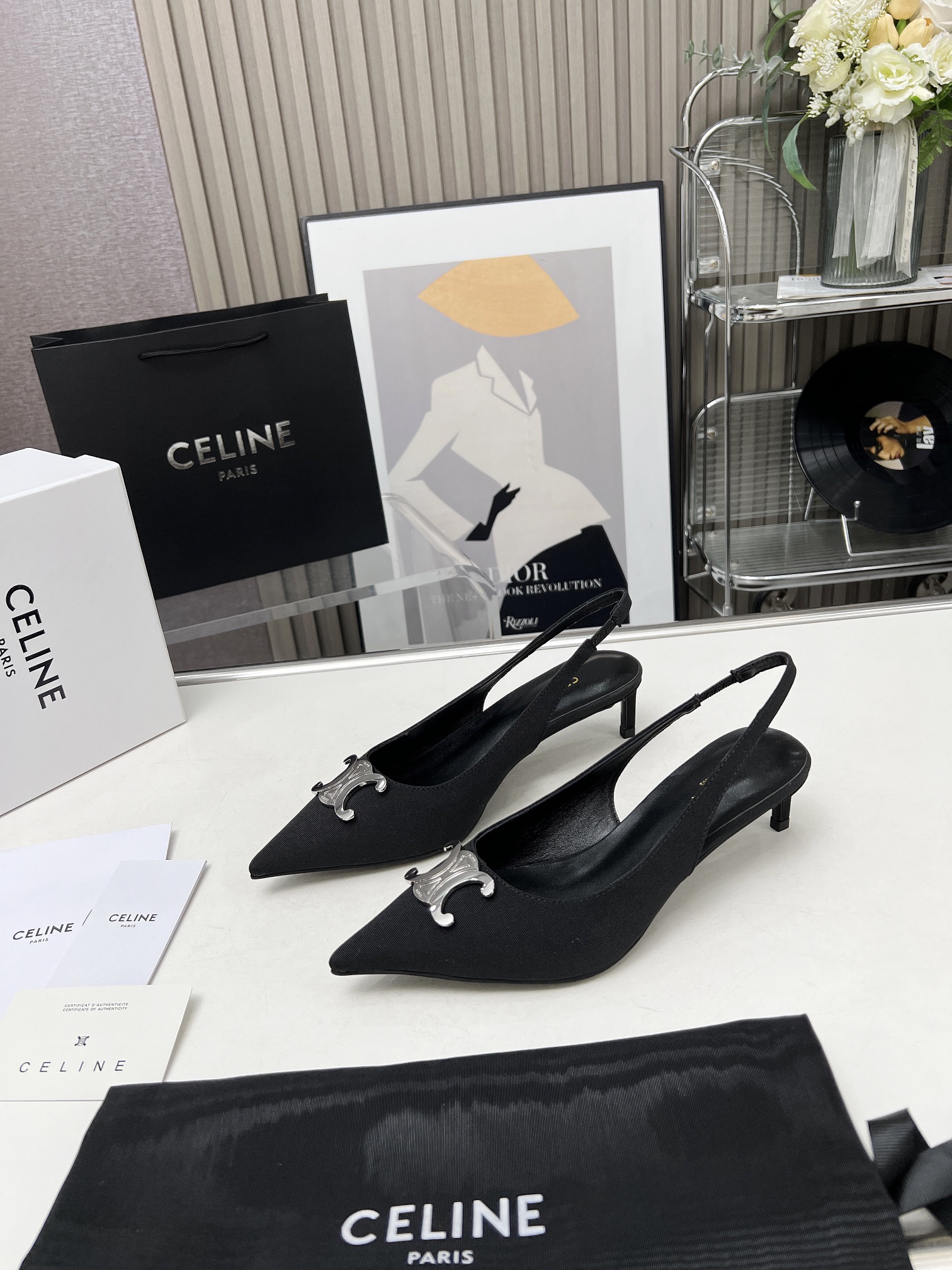 Celine Alma Triomphe Slingback in Glossy-0005