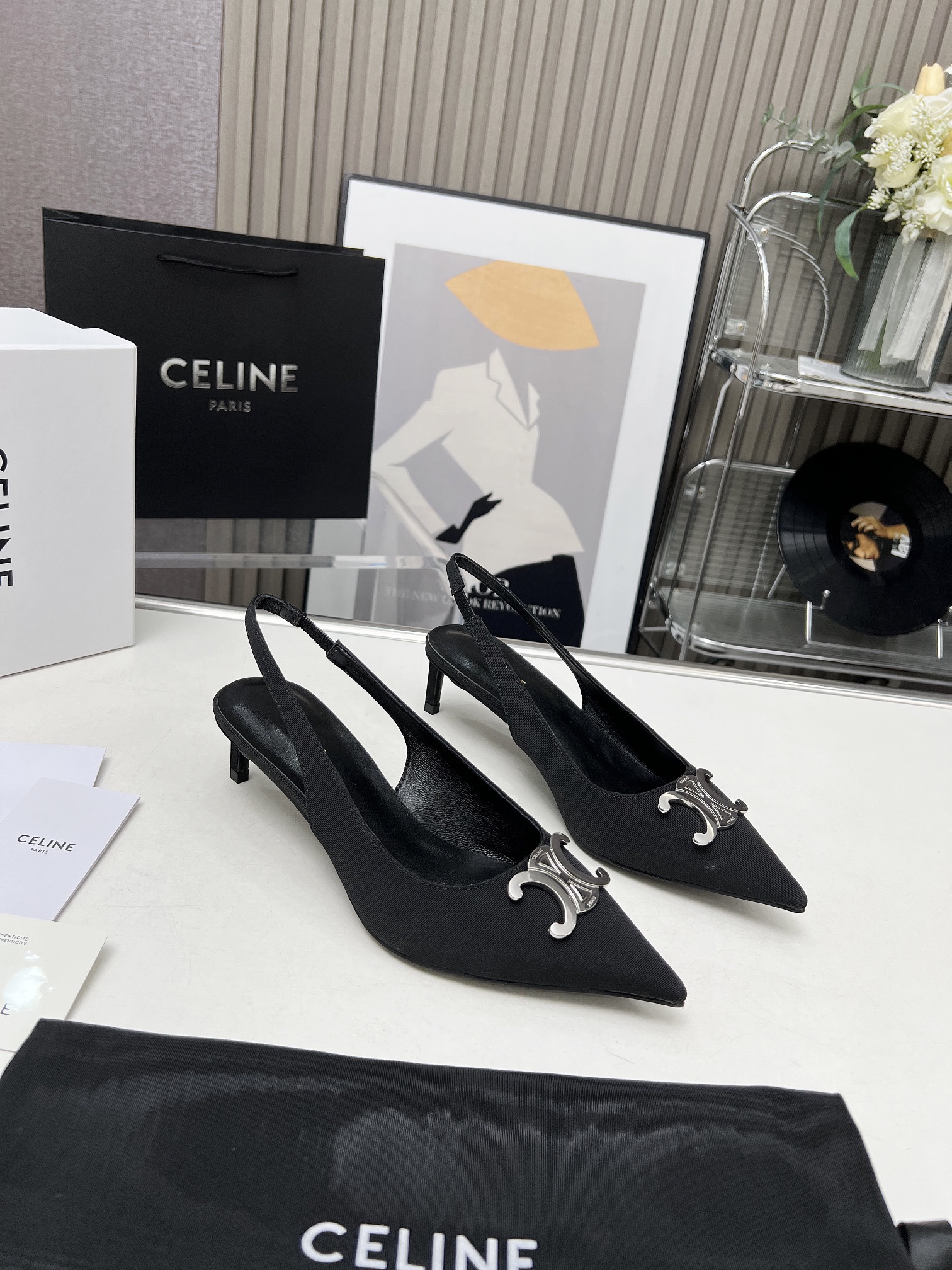 Celine Alma Triomphe Slingback in Glossy-0005