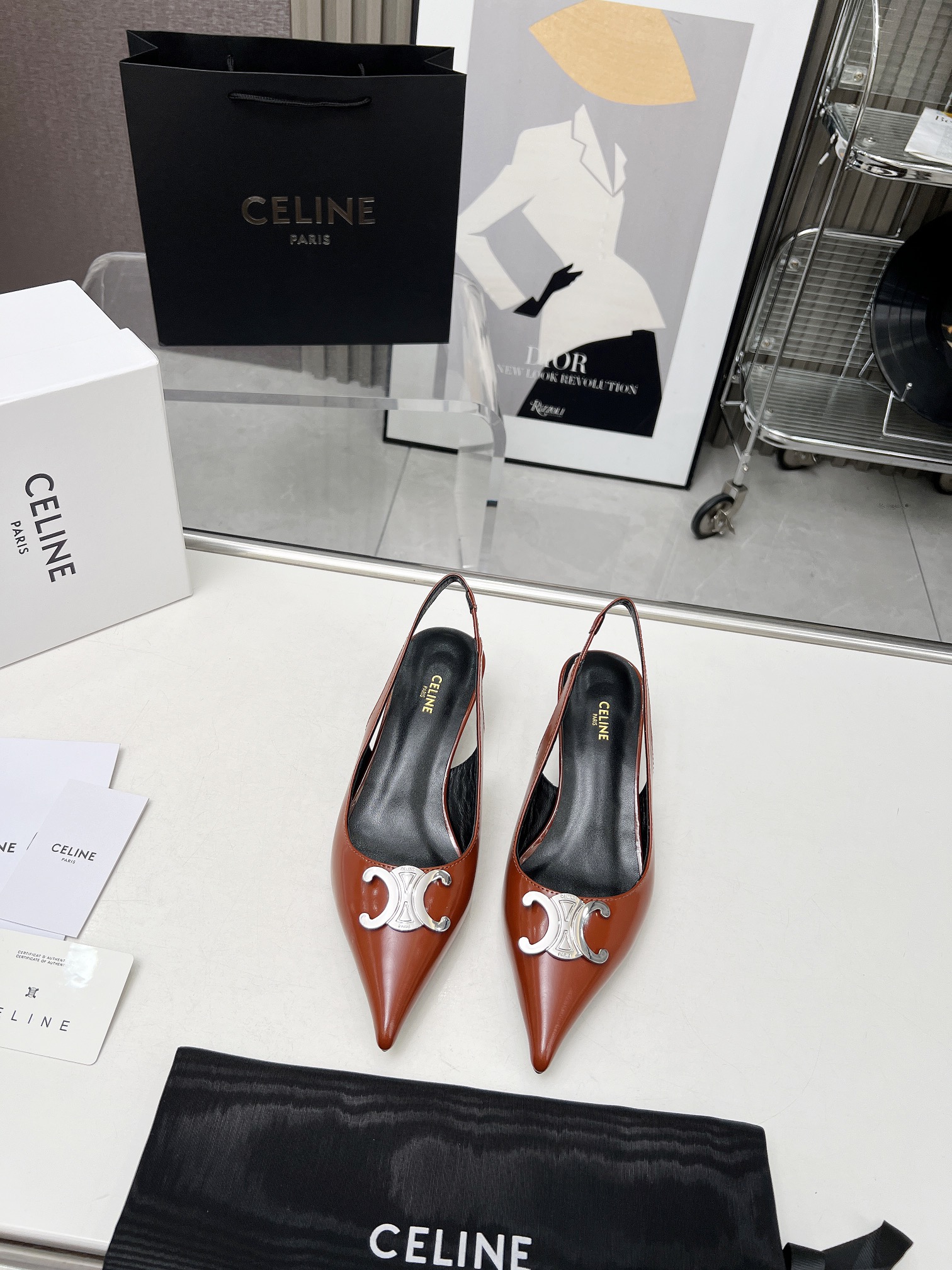 Celine Alma Triomphe Slingback in Glossy-0006