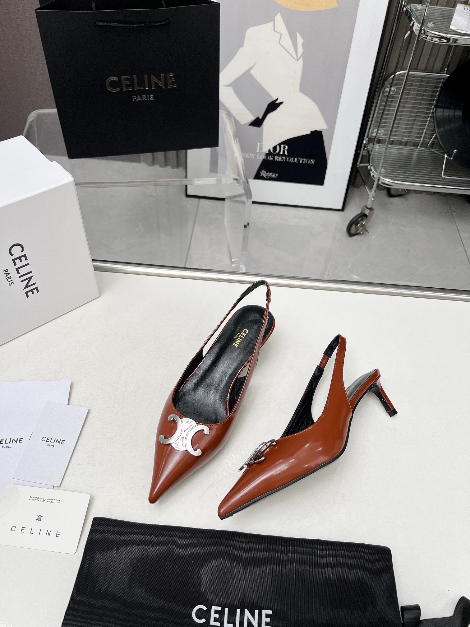 Celine Alma Triomphe Slingback in Glossy-0006