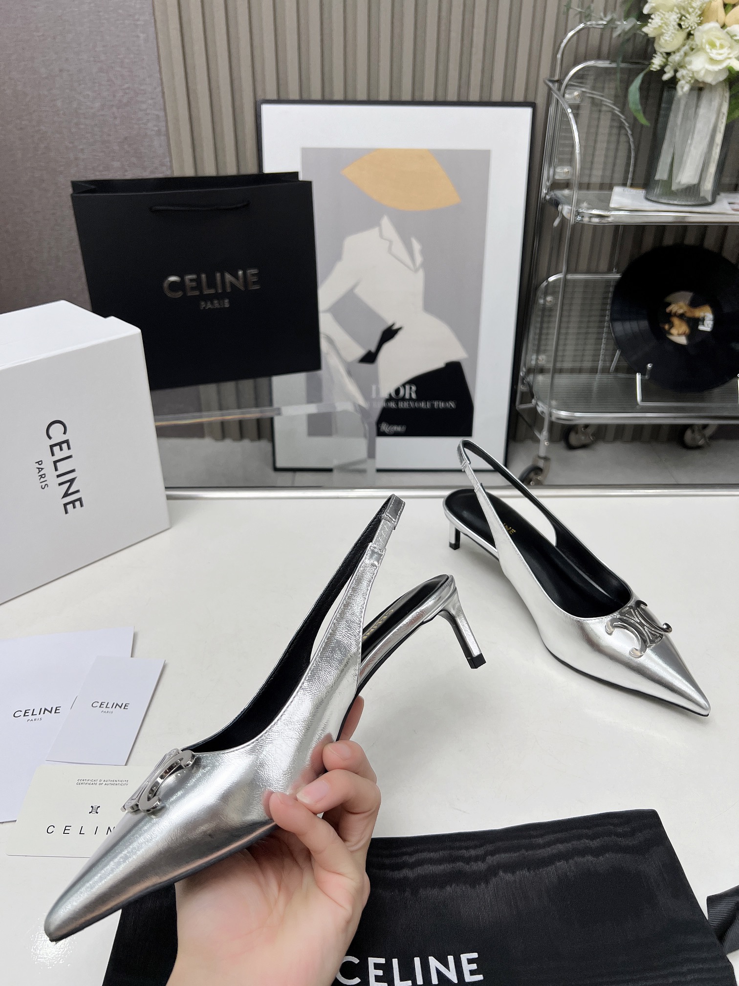 Celine Alma Triomphe Slingback in Glossy-0007