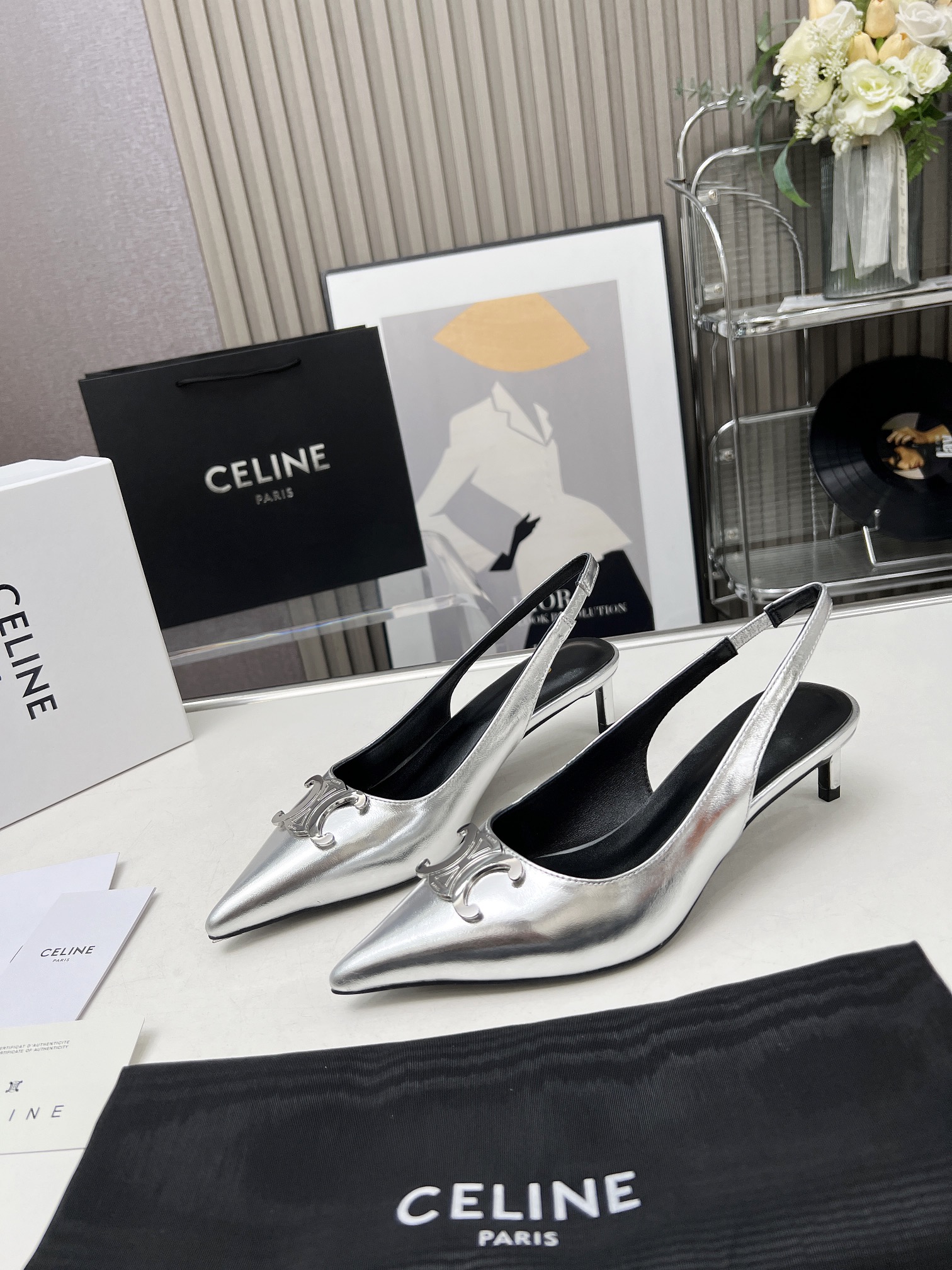 Celine Alma Triomphe Slingback in Glossy-0007