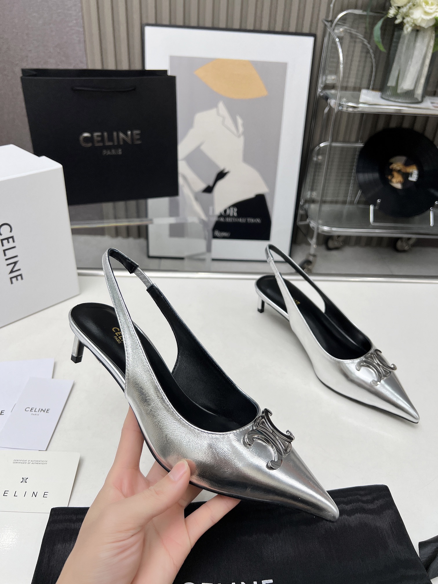 Celine Alma Triomphe Slingback in Glossy-0007