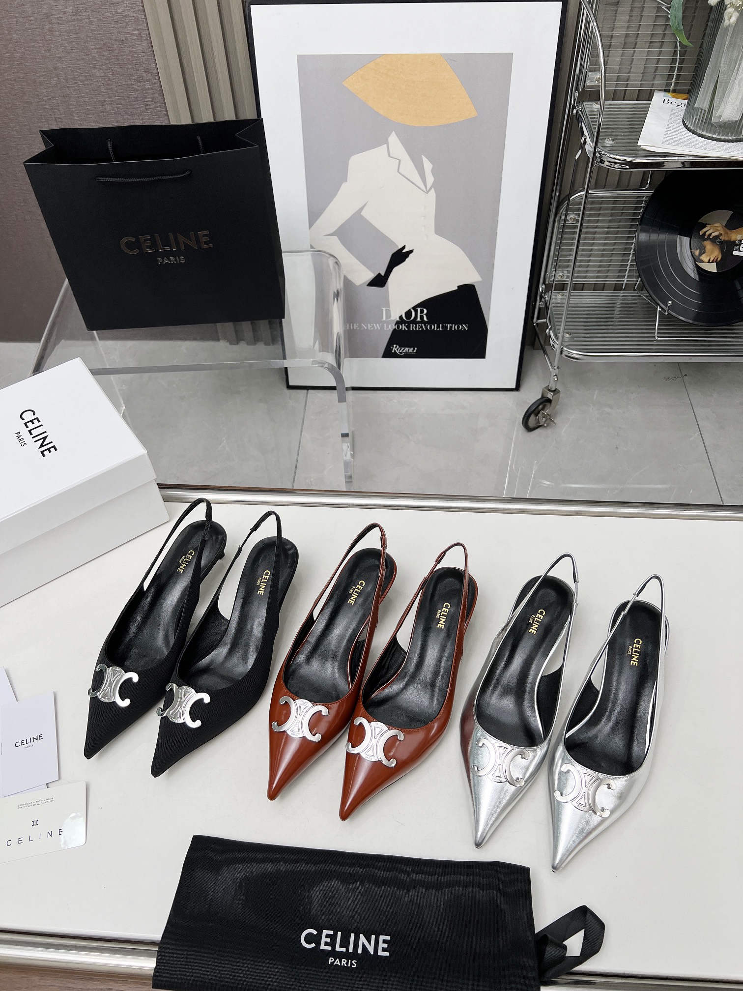 Celine Alma Triomphe Slingback in Glossy-0007