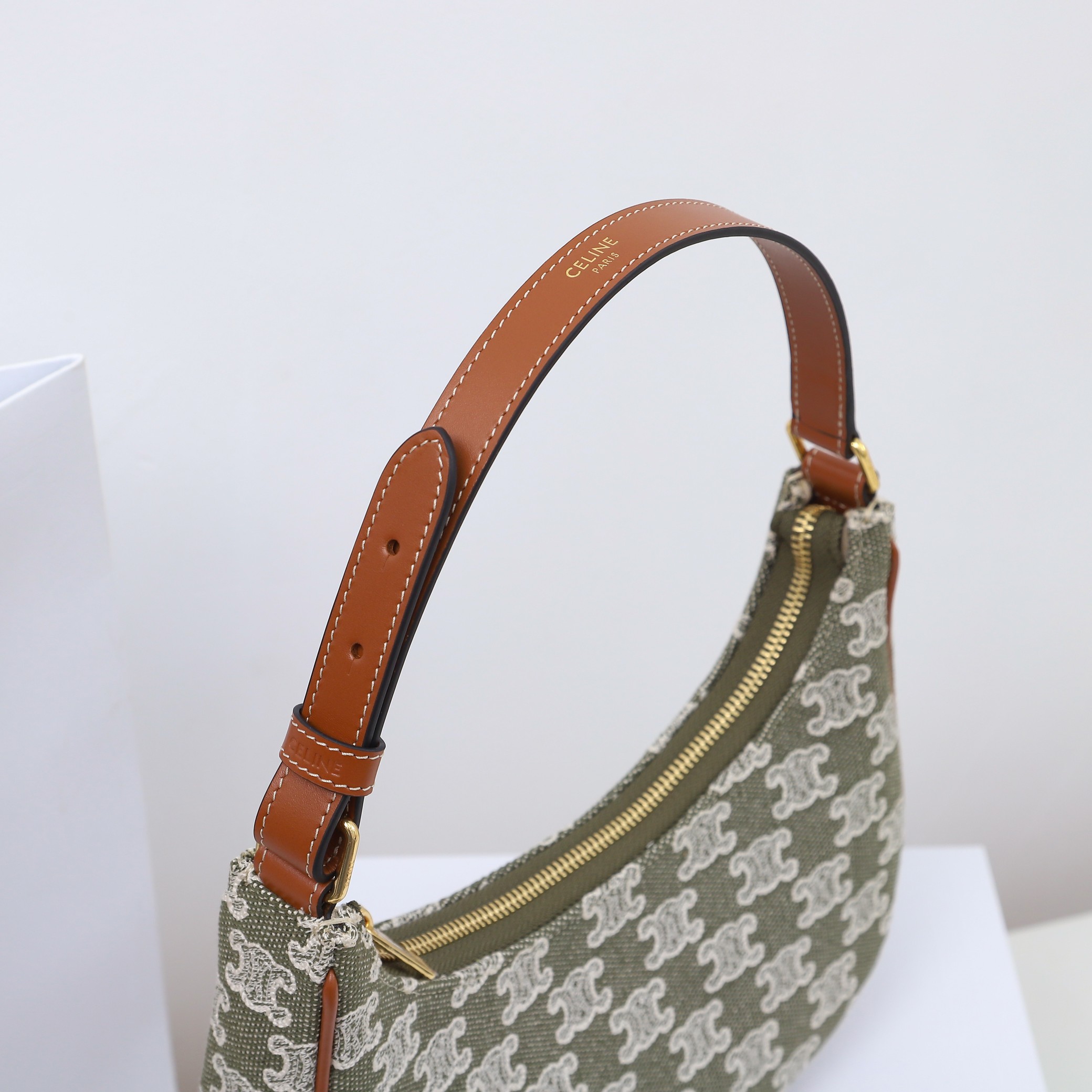 Celine Ava Strap Bag Canvas And Calfskin